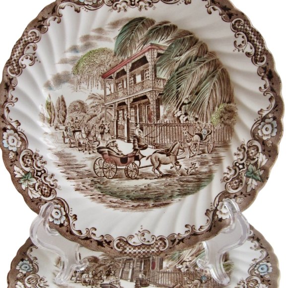 VTG Johnson Bros Heritage Hall 2 Salad Plates French Provincial New Orleans Home - Picture 1 of 3